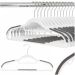 Set de 30 de umerase antiderapante pentru haine, din PE, cu carlig metalic rotativ, 41 cm, alb si gri Mob360 - imagine 3