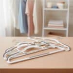 Set de 30 de umerase antiderapante pentru haine, din PE, cu carlig metalic rotativ, 41 cm, alb si gri Mob360 - imagine 6