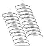 Set de 20 de umerase antiderapante pentru haine, din PE, cu carlig metalic rotativ, 41 cm, gri si negru Mob360 - imagine 4