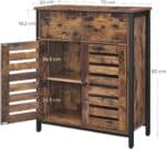 VASAGLE Comoda depozitare cu 2 sertare si polite, usi tip jaluzea, stil industrial, 30x70x80 cm, maro rustic Mob360 - imagine 7