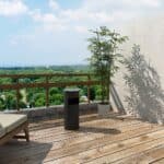 Cos de gunoi cu scumiera pentru exterior, din inox, galeata interioara detasabila, tip stativ, 61x25 cm, negru Mob360 - imagine 5