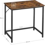 VASAGLE Birou PC compact, stil industrial, PAL si cadru metalic, 80x50x76 cm, maro rustic Mob360 - imagine 4