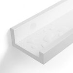 Set 2 rafturi plutitoare suspendate perete cu finisaj lucios, MDF, 60x10x5 cm, alb Mob360 - imagine 2