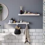 Set 2 rafturi plutitoare suspendate perete cu finisaj lucios, MDF, 60x10x5 cm, alb Mob360 - imagine 5