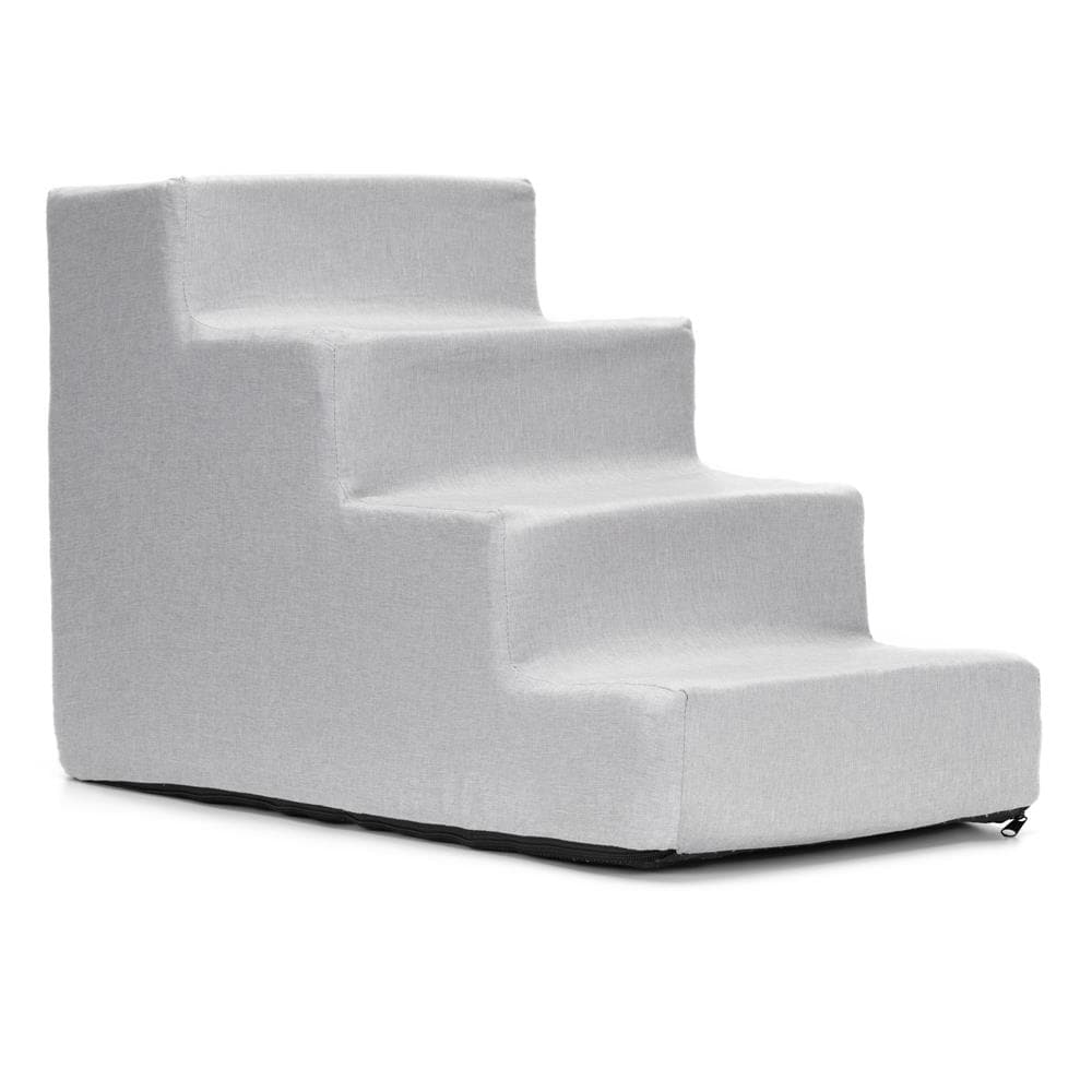 PA-0339-7 Scara pentru animale de companie, caini sau pisici, 4 trepte, antiderapanta, husa detasabila, inaltime 40 cm, gri deschis Mob360 - imagine 1