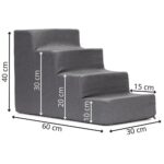 Scara pentru animale de companie, caini sau pisici, 4 trepte, antiderapanta, husa detasabila, inaltime 40 cm, gri inchis Mob360 - imagine 7