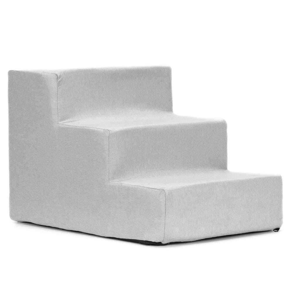 PA0338-14 Scara pentru animale de companie, caini sau pisici, 3 trepte, antiderapanta, husa detasabila, inaltime 30 cm, gri deschis Mob360 - imagine 1