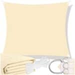 Prelata umbrire 4x4 m pentru terasa sau balcon, impermeabila, protectie UV, crem Mob360 - imagine 2