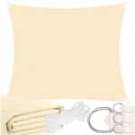 Prelata umbrire 4x4 m pentru terasa sau balcon, impermeabila, protectie UV, crem Mob360 - imagine 3