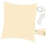 Prelata umbrire 4x4 m pentru terasa sau balcon, impermeabila, protectie UV, crem Mob360 - imagine 4