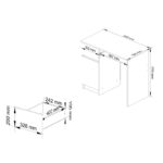 Birou computer PIKSEL, cu sertar, dulap si raft pentru tastatura, stanga, 90x50x77 cm, stejar sonoma si alb Mob360 - imagine 3