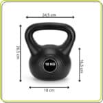 Kettlebell 10 kg, bitum cu invelis rezistent ABS, 25x27 cm, negru Mob360 - imagine 3