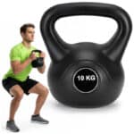 Kettlebell 10 kg, bitum cu invelis rezistent ABS, 25x27 cm, negru Mob360 - imagine 4