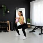 Kettlebell 8 kg, bitum cu invelis rezistent ABS, 23x24 cm, roz Mob360 - imagine 3