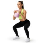 Kettlebell 8 kg, bitum cu invelis rezistent ABS, 23x24 cm, roz Mob360 - imagine 6