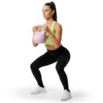 Kettlebell 10 kg, bitum cu invelis rezistent ABS, 25x27 cm, roz Mob360 - imagine 5