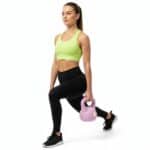 Kettlebell 10 kg, bitum cu invelis rezistent ABS, 25x27 cm, roz Mob360 - imagine 6