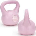 Kettlebell 10 kg, bitum cu invelis rezistent ABS, 25x27 cm, roz Mob360 - imagine 8