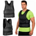 Vesta fitness cu greutati 20 kg, umplutura reglabila din nisip fier, 58x40 cm, negru Mob360 - imagine 5