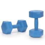 Set gantere hex 2x2,5 kg, bitum cu invelis rezistent PP, albastru Mob360 - imagine 4