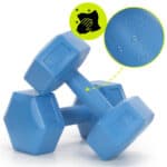 Set gantere hex 2x2,5 kg, bitum cu invelis rezistent PP, albastru Mob360 - imagine 6