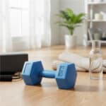 Set gantere hex 2x2,5 kg, bitum cu invelis rezistent PP, albastru Mob360 - imagine 7