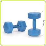 Set gantere hex 2x2,5 kg, bitum cu invelis rezistent PP, albastru Mob360 - imagine 9