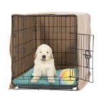 Cusca metalica pentru caine L, pliabila, cu tava detasabila si maner, 76x45x51 cm, negru Mob360 - imagine 2