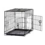 Cusca metalica pentru caine L, pliabila, cu tava detasabila si maner, 76x45x51 cm, negru Mob360 - imagine 4