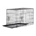 Cusca metalica pentru caine L, pliabila, cu tava detasabila si maner, 76x45x51 cm, negru Mob360 - imagine 5