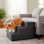 Scara pentru animale de companie, caini sau pisici, 3 trepte, antiderapanta, husa detasabila, inaltime 30 cm, gri inchis Mob360 - imagine 9