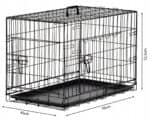 Cusca metalica pentru caine L, pliabila, cu tava detasabila si maner, 76x45x51 cm, negru Mob360 - imagine 8