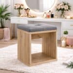 Taburet pentru masuta de toaleta cu sezut confortabil, 30x30x42 cm, craft Mob360