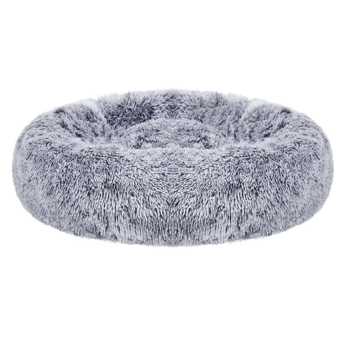 001-1 FEANDREA Pat pufos pentru caini si pisici, cu husa detasabila, lavabila, plus moale cu fir lung, 70 cm, gri Mob360 - imagine 1
