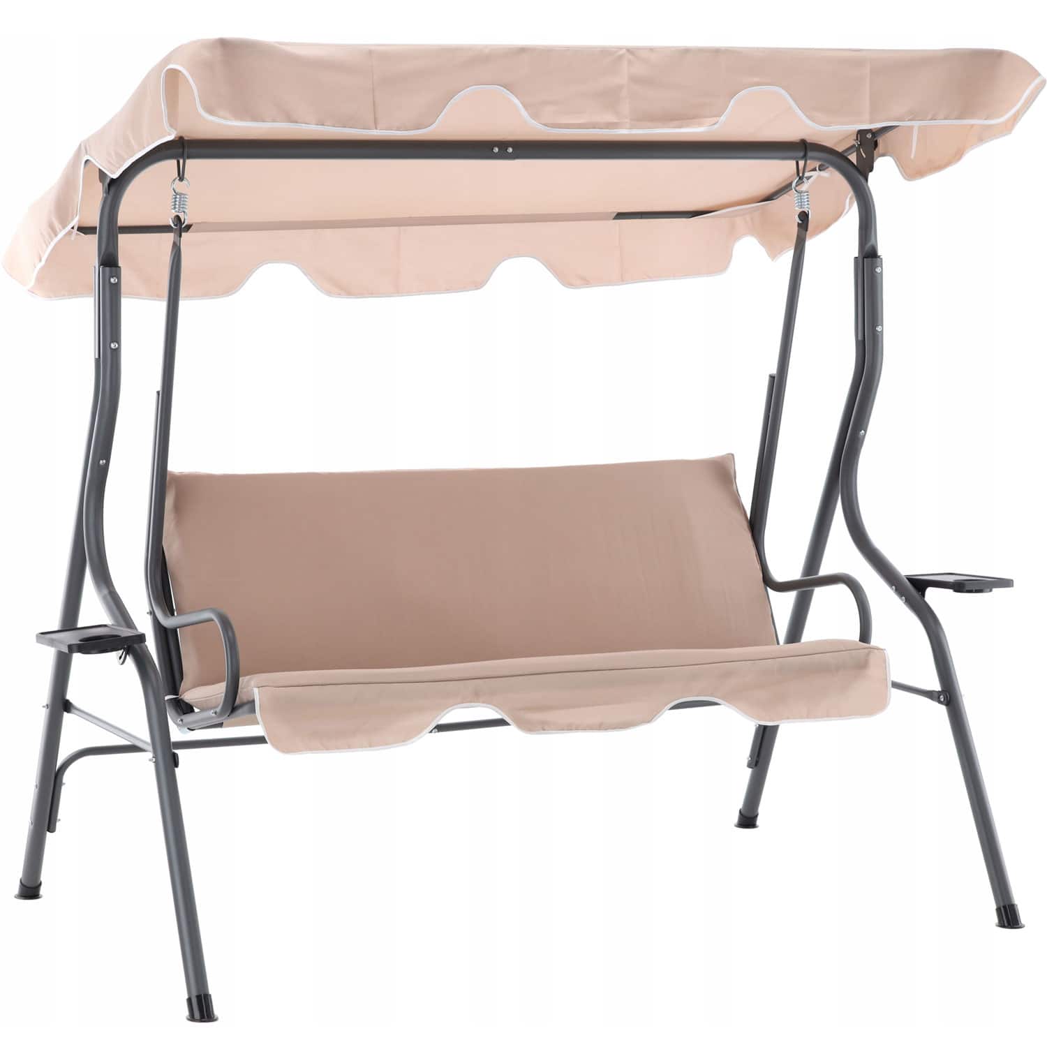 01-112 Leagan balansoar gradina Cancun, 3 locuri, 220kg, bej inchis Mob360 - imagine 1