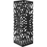 Suport metalic pentru umbrele, cu carlige si tava de picurare, 16x16x49cm, negru Mob360