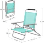 Scaun de plaja portabil cu spatar rabatabil in 4 pozitii, cu cotiere, maxim 150kg, verde Mob360 - imagine 2
