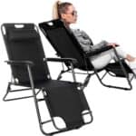 Sezlong pliabil Relax Zero Gravity, 80x60x153cm, negru Mob360 - imagine 3