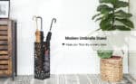 Suport metalic pentru umbrele, cu carlige si tava de picurare, 16x16x49cm, negru Mob360 - imagine 5