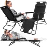 Sezlong pliabil Relax Zero Gravity, 80x60x153cm, negru Mob360 - imagine 5