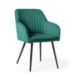 Set 6 scaune tapitate, Florence, velur matlasat, 55x58x82 cm, verde smarald Mob360 - imagine 7