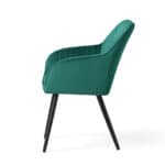 Set 6 scaune tapitate, Florence, velur matlasat, 55x58x82 cm, verde smarald Mob360 - imagine 2