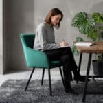 Set 6 scaune tapitate, Florence, velur matlasat, 55x58x82 cm, verde smarald Mob360 - imagine 4