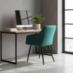 Set 6 scaune tapitate, Florence, velur matlasat, 55x58x82 cm, verde smarald Mob360 - imagine 5