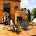 Sezlong pliabil Relax Zero Gravity, 80x60x153cm, negru Mob360 - imagine 7