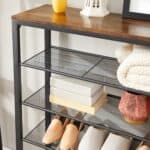 VASAGLE Etajera pantofi cu 5 rafturi si polita superioara, 100x30x110 cm, maro rustic Mob360 - imagine 7