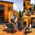 Sezlong pliabil Relax Zero Gravity, 80x60x153cm, negru Mob360 - imagine 8