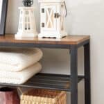 VASAGLE Etajera pantofi cu 5 rafturi si polita superioara, 100x30x110 cm, maro rustic Mob360 - imagine 8