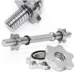 Bara gantera scurta 36 cm, diametru 28 mm, otel cromat, capacitate 80 kg, argintiu Mob360 - imagine 2