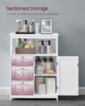 VASAGLE Dulap de baie cu 3 sertare si dulap, raft reglabil, MDF, 60x30x80 cm, alb Mob360 - imagine 5
